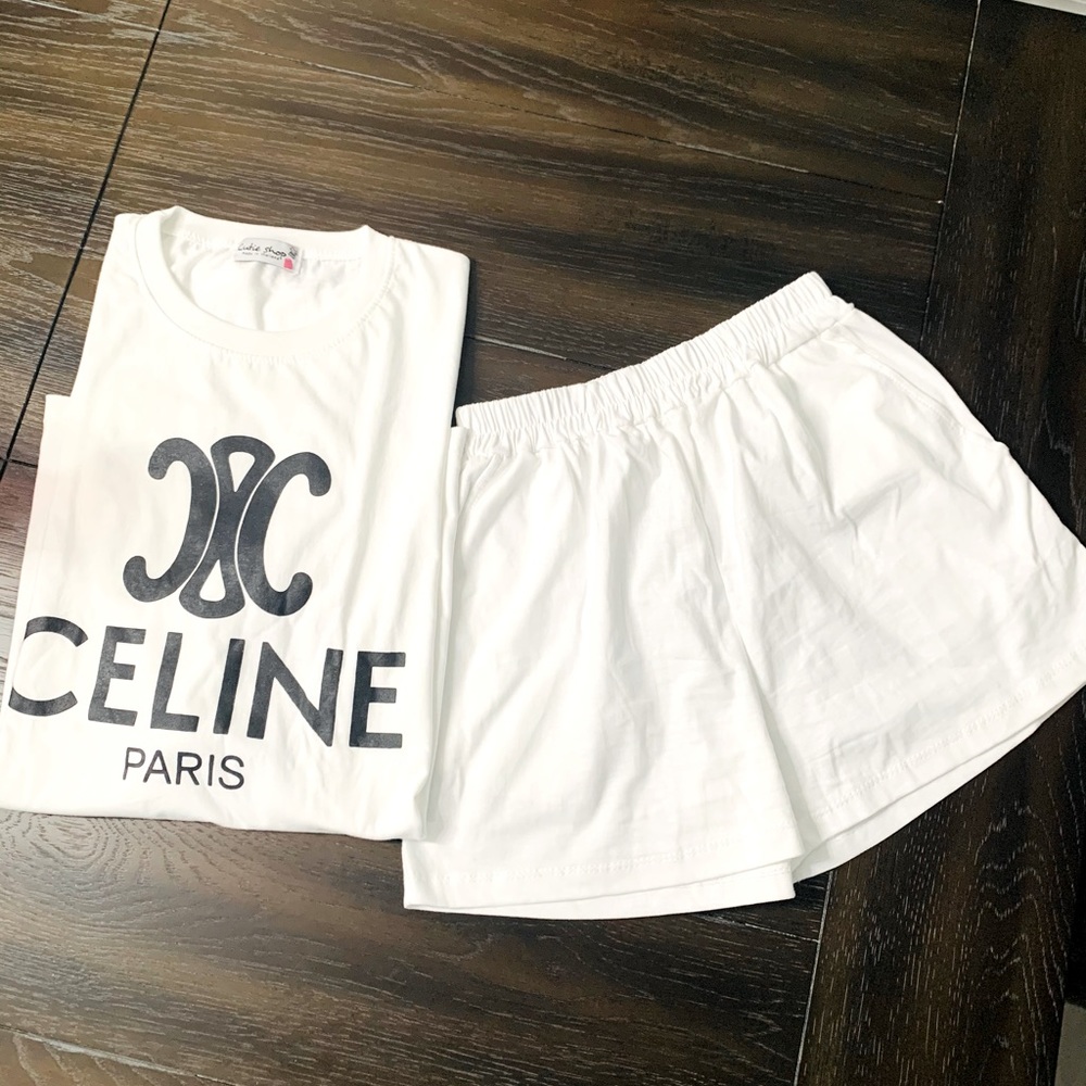 White shorts set